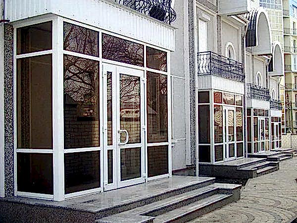 фото с входными группами из ПВХ профиля